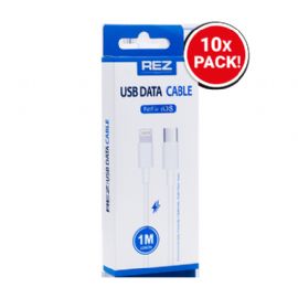 REZ Lightning to USB-C cable 1M (10 x Pack) - White - RZC01