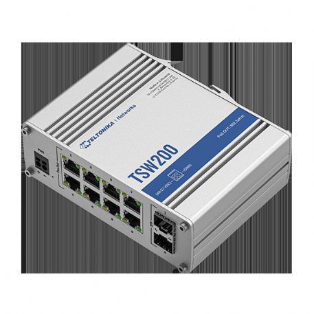 Teltonika PoE+ Switch 8 10/100/1000, 2 SFP ports - teltsw200