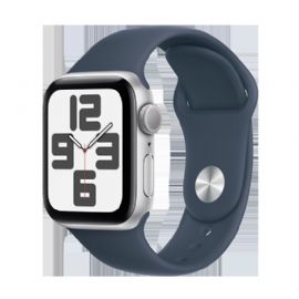 Watch Apple Watch SE GPS 40mm Silver Aluminium Case with Sport Band S/M - Storm Blue - MRE13EU